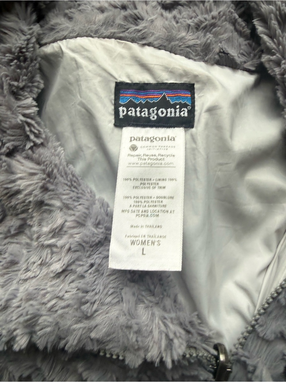 Patagonia Plush Sherpa Jacket in Charcoal Gray size L EUC - Picture 6 of 6
